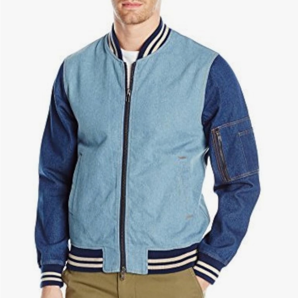 Slate & Stone Men’s Grant Denim Bomber Jacket Medium‎